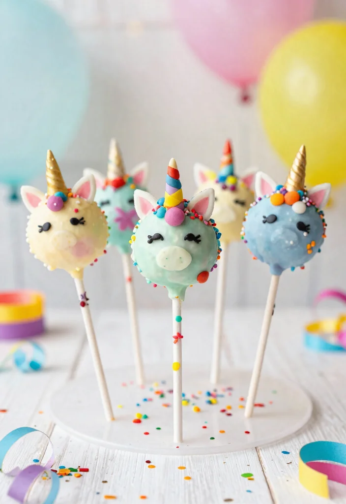 15 Unicorn Cake Pops That Stay on the Stick Until Eaten - 9. Confetti Unicorn Pops 1