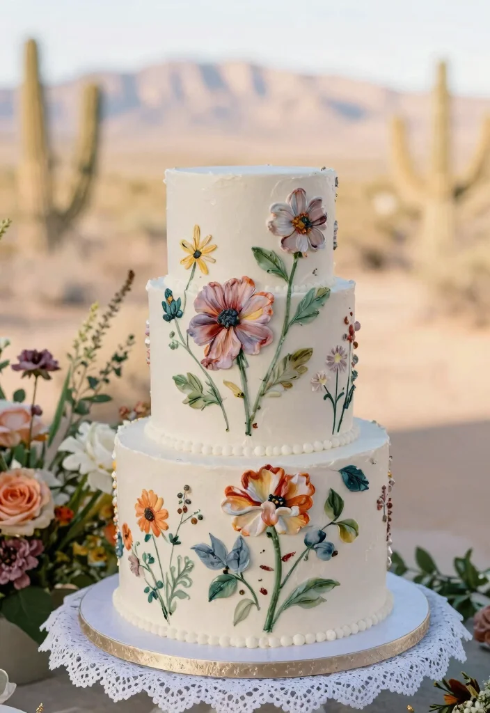 15 Vegas Wedding Cake Ideas That Survive Desert Heat - 11. Vintage Floral 1