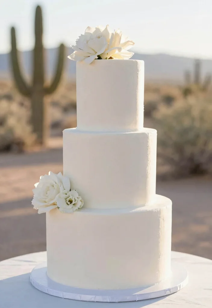 15 Vegas Wedding Cake Ideas That Survive Desert Heat - 4. Minimalist Marvel 1