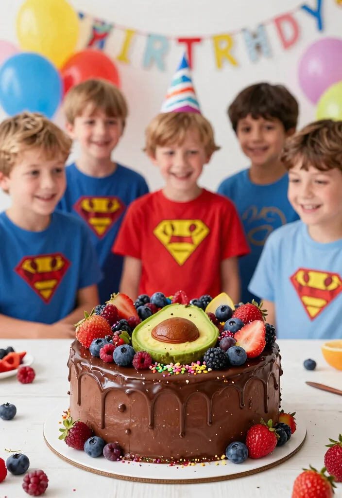 18 Birthday Cake for Boys Ideas Without Fondant Figures - 1. Superhero Chocolate Avocado Cake 1