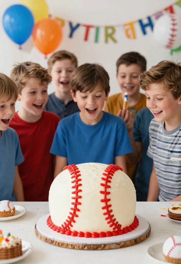 18 Birthday Cake for Boys Ideas Without Fondant Figures - 10. Vintage Baseball Cake 1