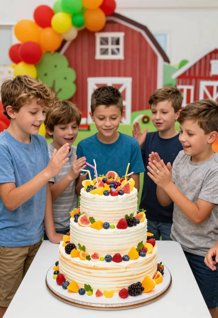 18 Birthday Cake for Boys Ideas Without Fondant Figures - 16. Farmyard Fun Cake 1