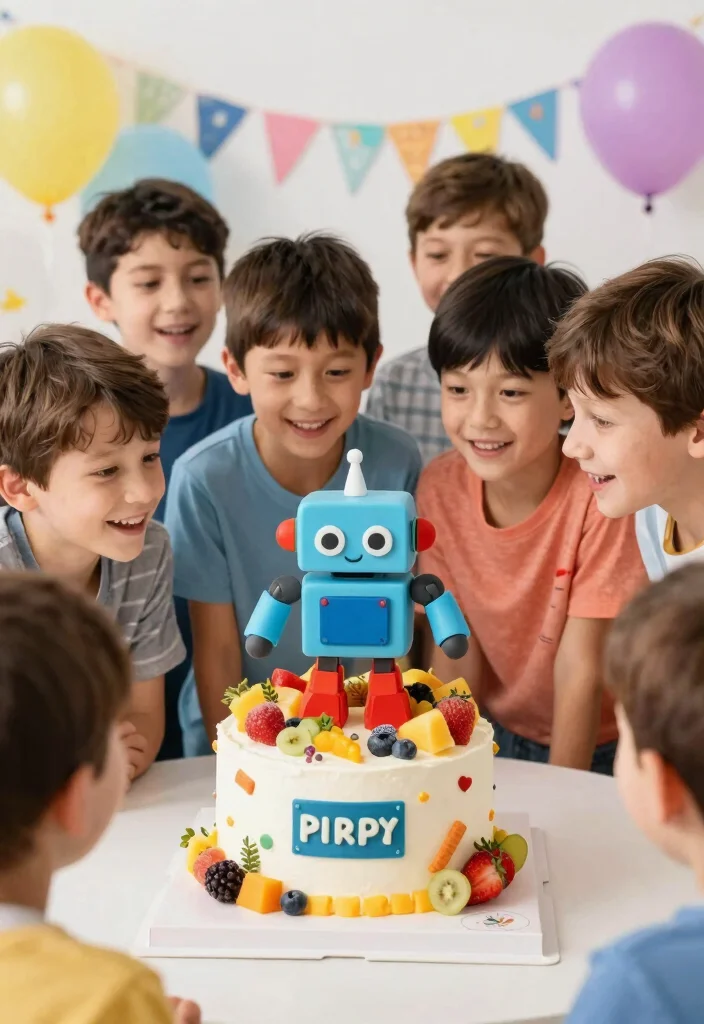 18 Birthday Cake for Boys Ideas Without Fondant Figures - 17. Robot Cake with Healthy Ingredients 1