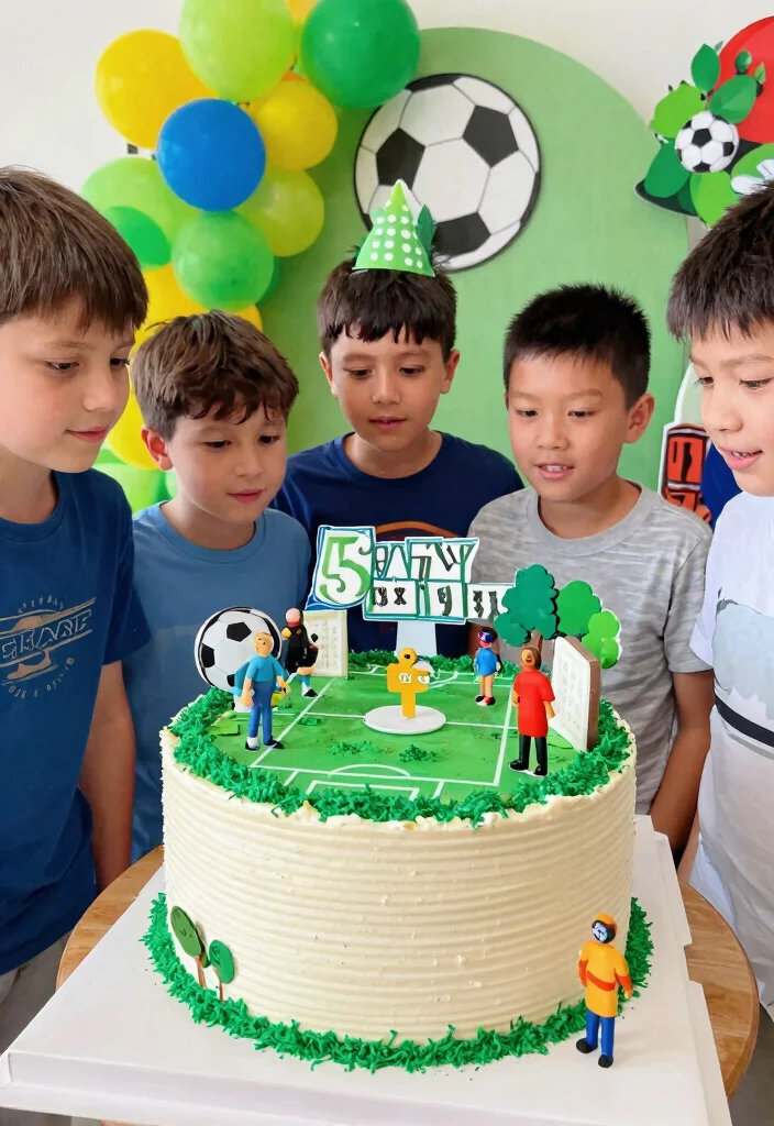 18 Birthday Cake for Boys Ideas Without Fondant Figures - 4. Sports Field Vanilla Cake 1