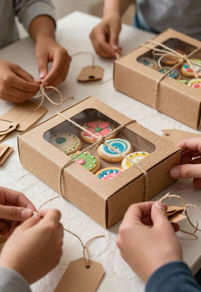 18 Cookie Cake Gift Packaging Ideas That Keep Decorated Cookies From Breaking - 1. Kraft Paper Boxes with Window 1