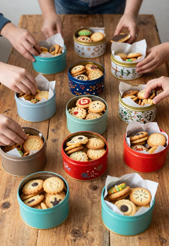 18 Cookie Cake Gift Packaging Ideas That Keep Decorated Cookies From Breaking - 4. Eco-Friendly Tin Containers 1