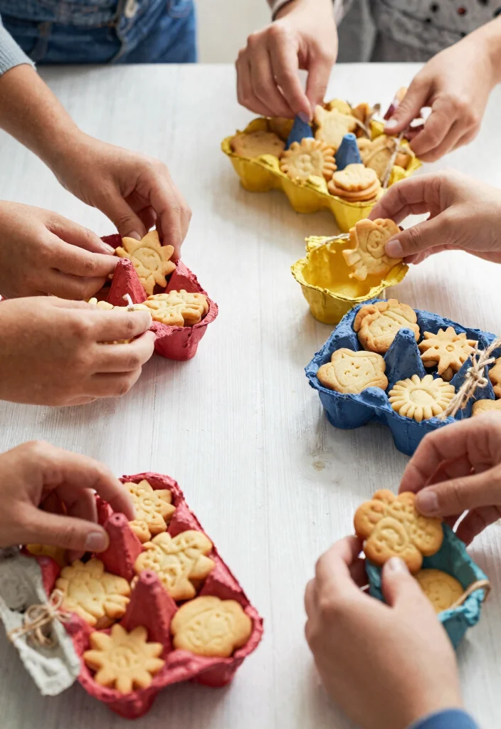 18 Cookie Cake Gift Packaging Ideas That Keep Decorated Cookies From Breaking - 8. Egg Carton Cookie Holders 1