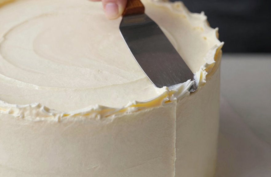 How to Put Frosting on a Cake for Smooth Results 6 swirl scrape and sharpen edges