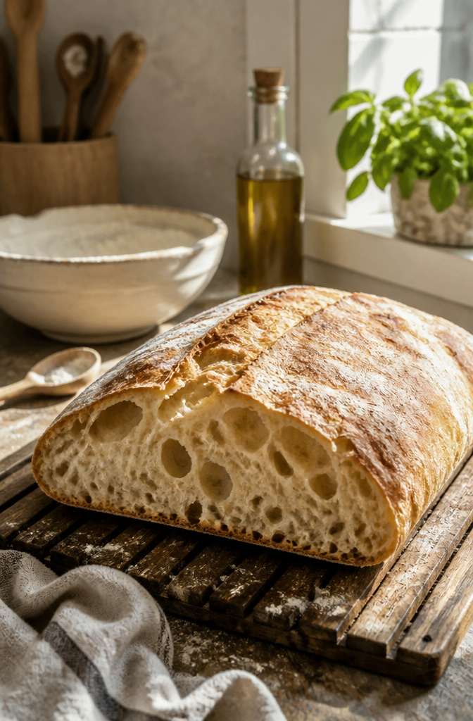Bakery-Style No-Knead Ciabatta Bread: 2 Methods, One Recipe 2 An article image featuring ciabatta bread fresh from the oven.