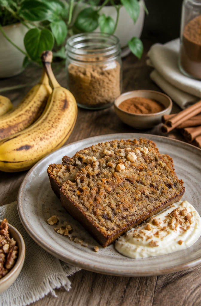 Carrot Cake Banana Bread: 6 Variations for Different Diets (2026) 13 A slice of carrot cake banana bread on a rustic plate.