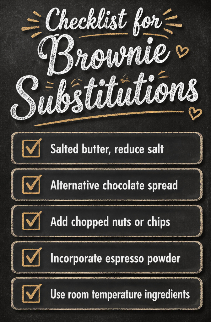 Fudgy Nutella Brownies: 7 Steps to the Best Batch (2026) 13 A checklist of brownie substitutions including hazelnut spread options.