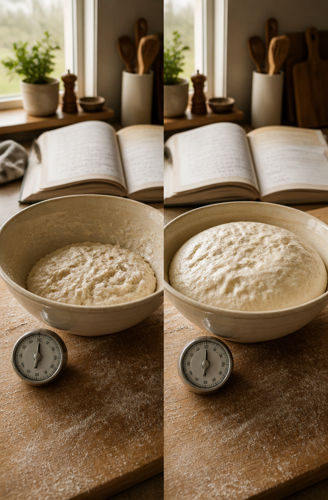 Bakery-Style No-Knead Ciabatta Bread: 2 Methods, One Recipe 9 A chart comparing overnight and same-day dough proofing.